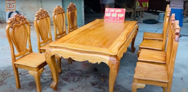 Bộ bàn ăn 8 ghế - gỗ gõ đỏ