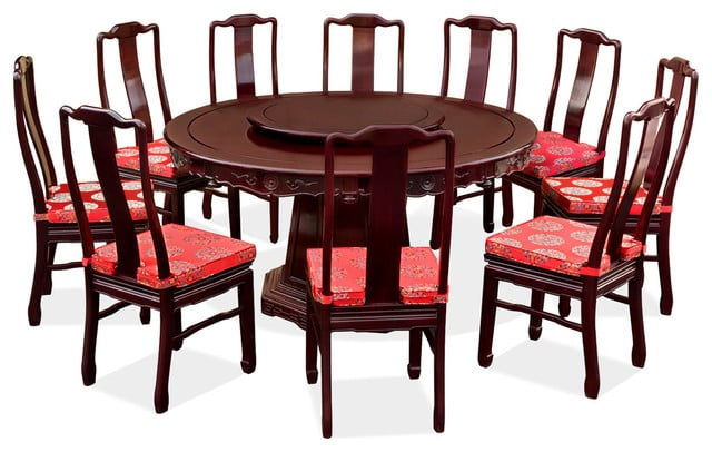 Bàn ăn tròn 10 ghế phù hợp cho những không gian gia đình rộng