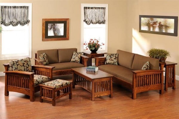 Mẫu bàn ghế kết hợp với sofa mang đến cảm giác êm ái, mềm mại khi sử dụng