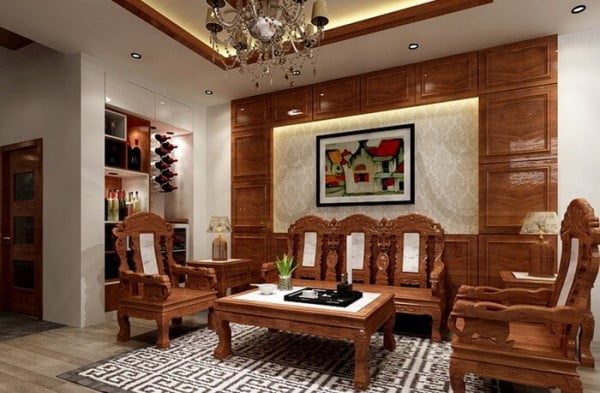 Bộ bàn ghế với phong cách cổ điển khẳng định đẳng cấp của ngôi nhà